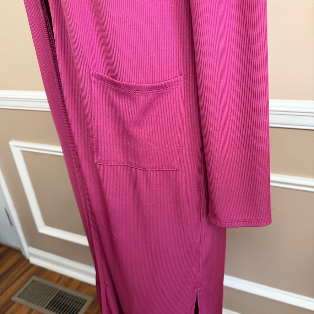 Kate & Mallory Ribbed Magenta Duster - Picture 4 of 12